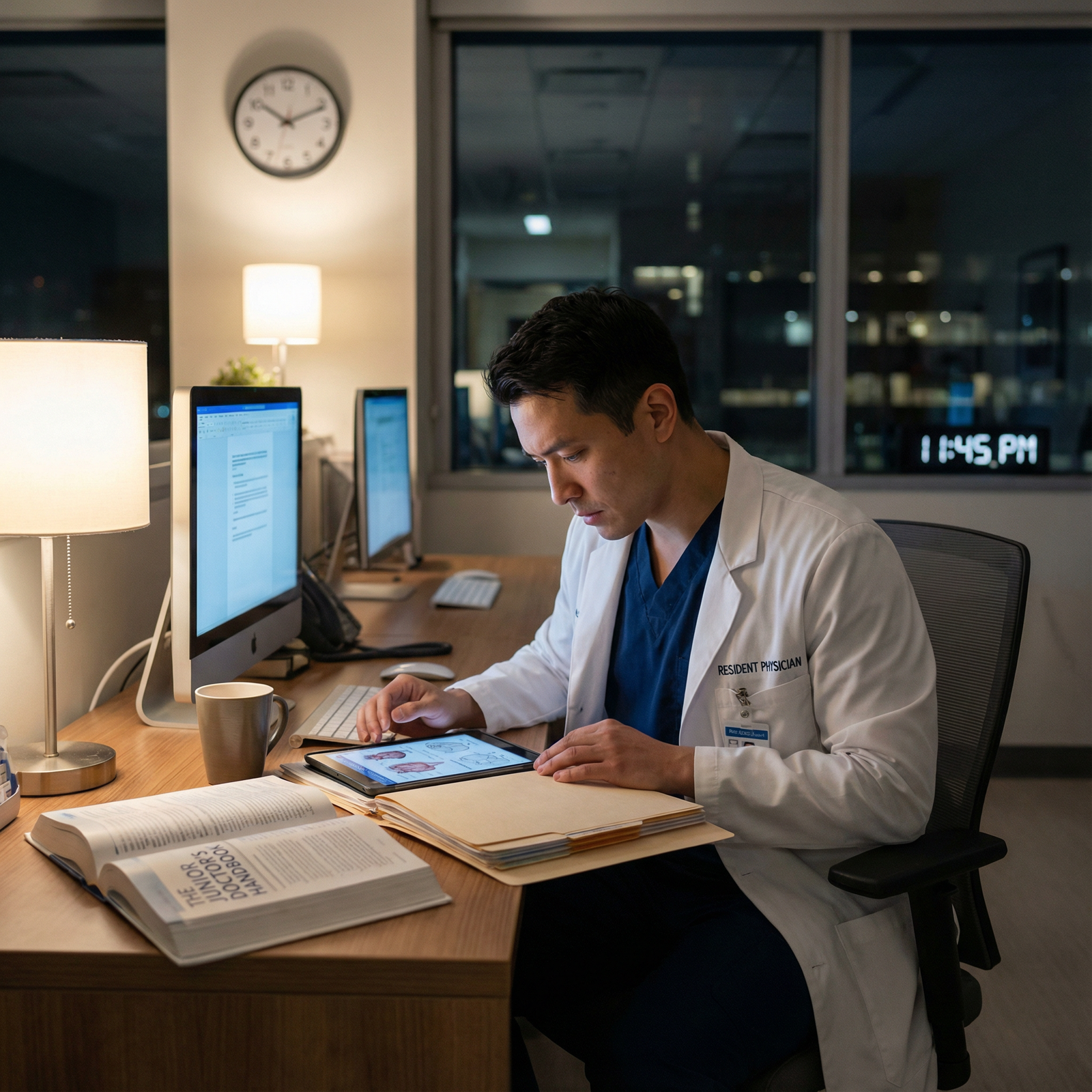 Medical resident studying and preparing during preliminary year - Medical Residency for Unlocking the Preliminary Year: A Gui