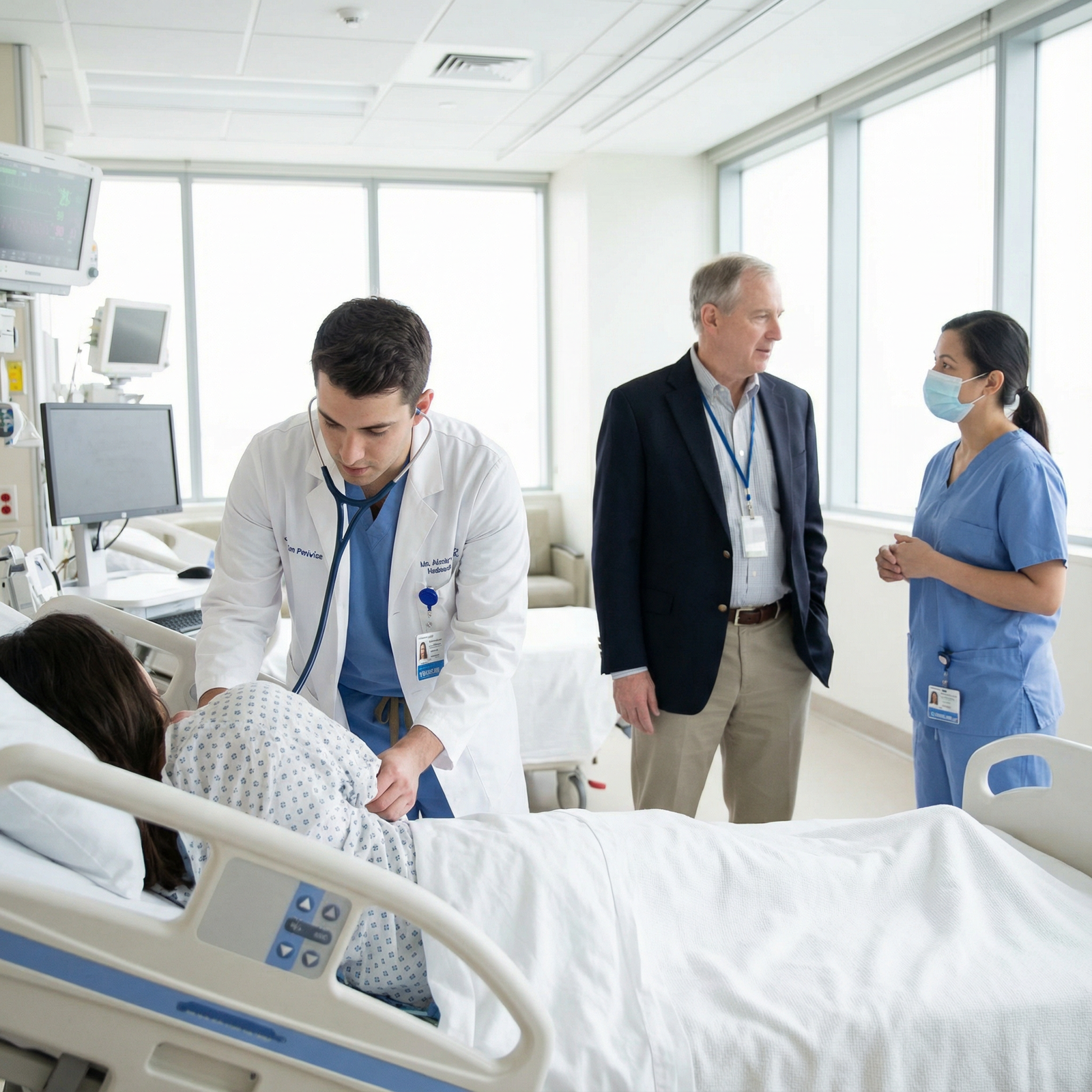 Medical resident performing patient exam during inpatient rotation - Medical Education for Unlocking the Power of the Prelimi