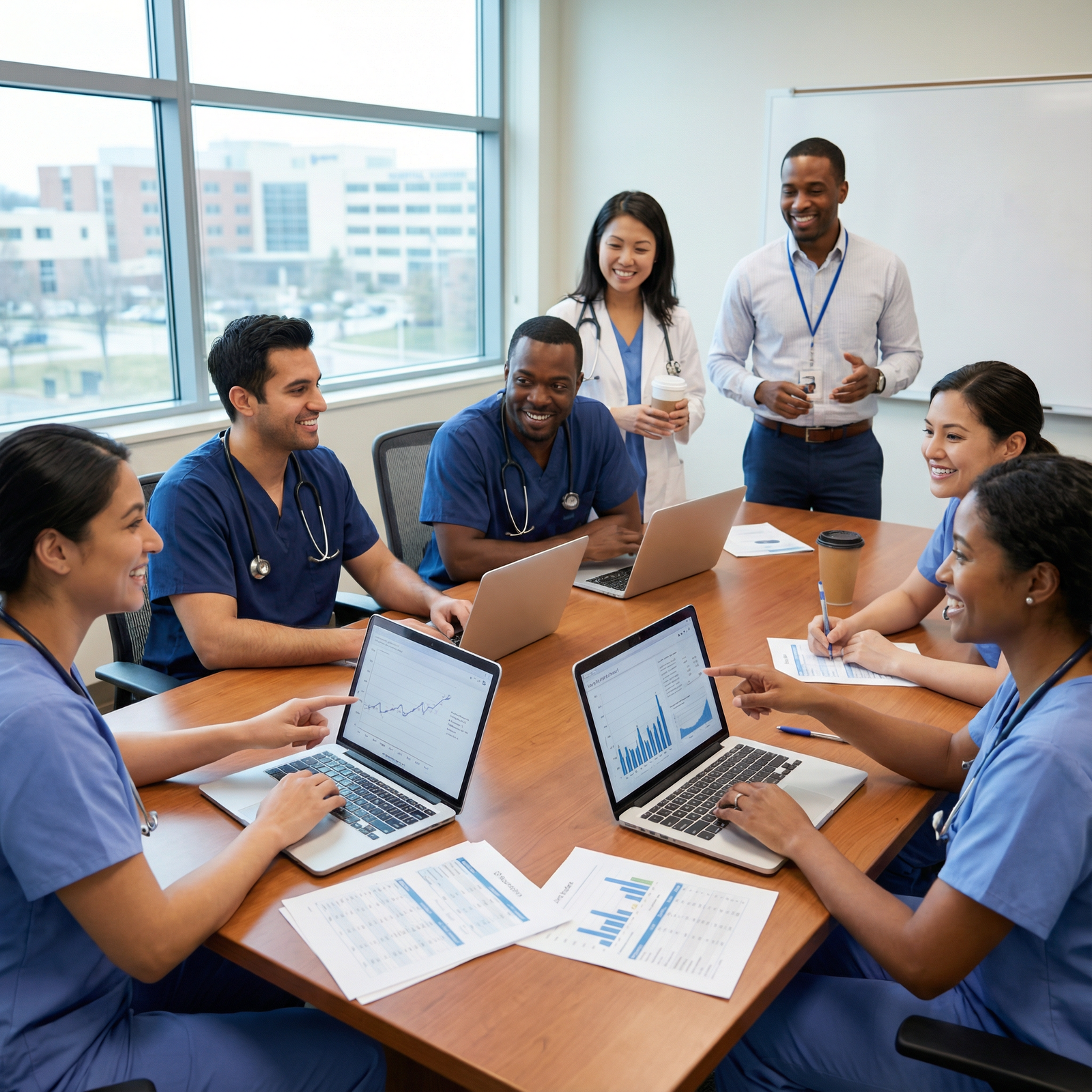 Residents and students collaborating on a research project Residents and students collaborating on a research project - Residency Application for Mastering Medical Networking: Elevate