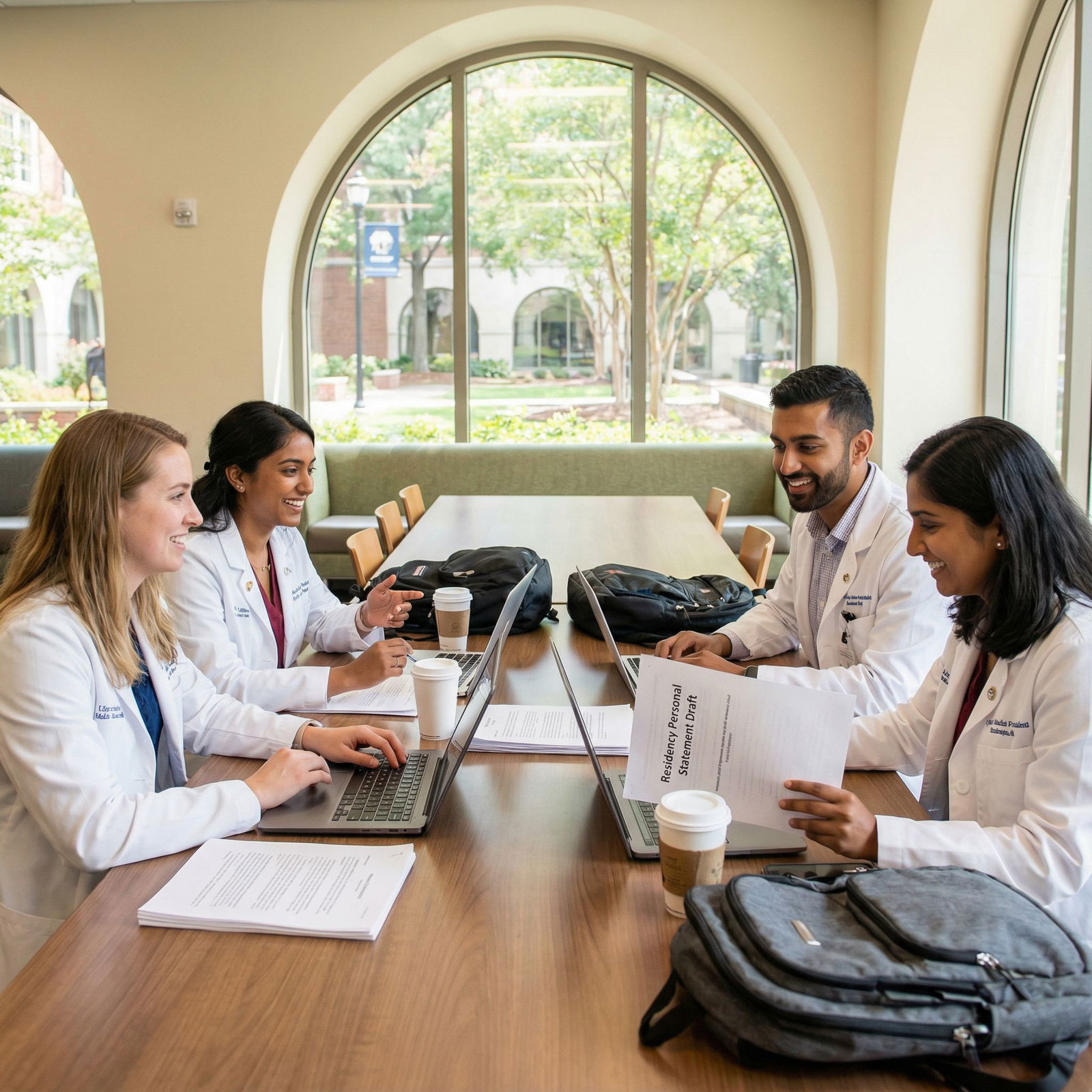 Medical students collaborating on residency application personal statements - Personal Statement for Mastering Your Residency