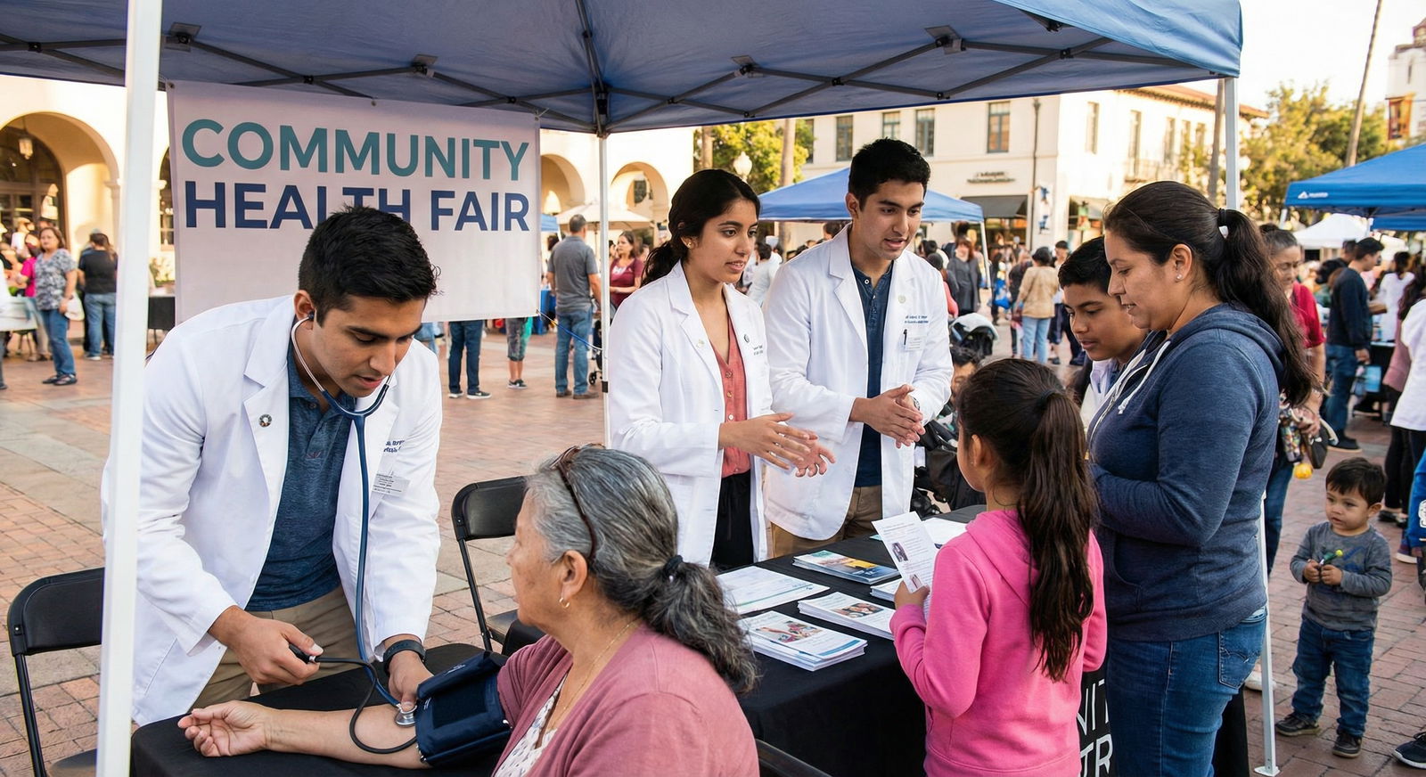 Medical students volunteering at a community health fair - Residency Application for Mastering Your Residency Application: Ke