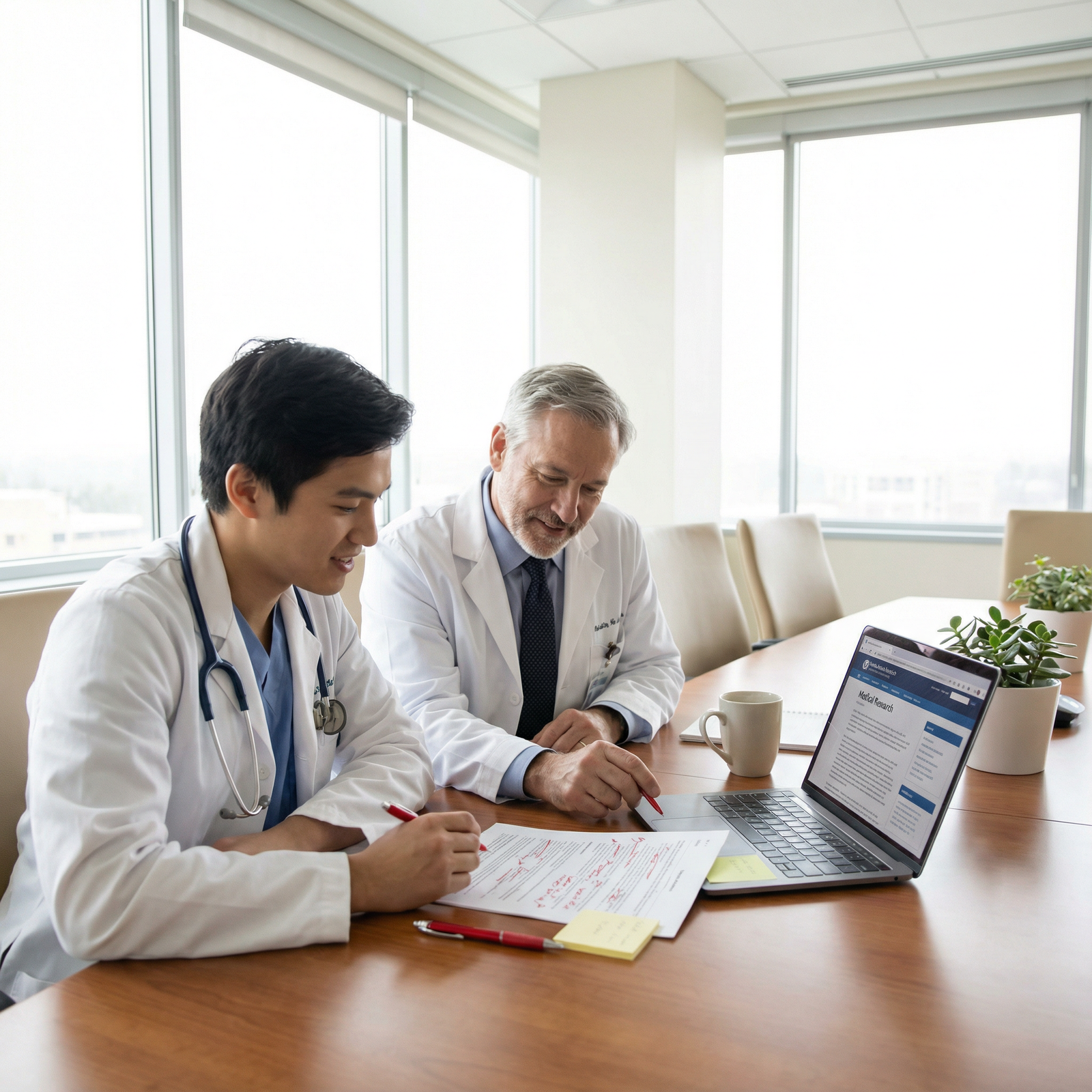 Residency applicant discussing personal statement with mentor - Residency Application for Elevate Your Residency Application: