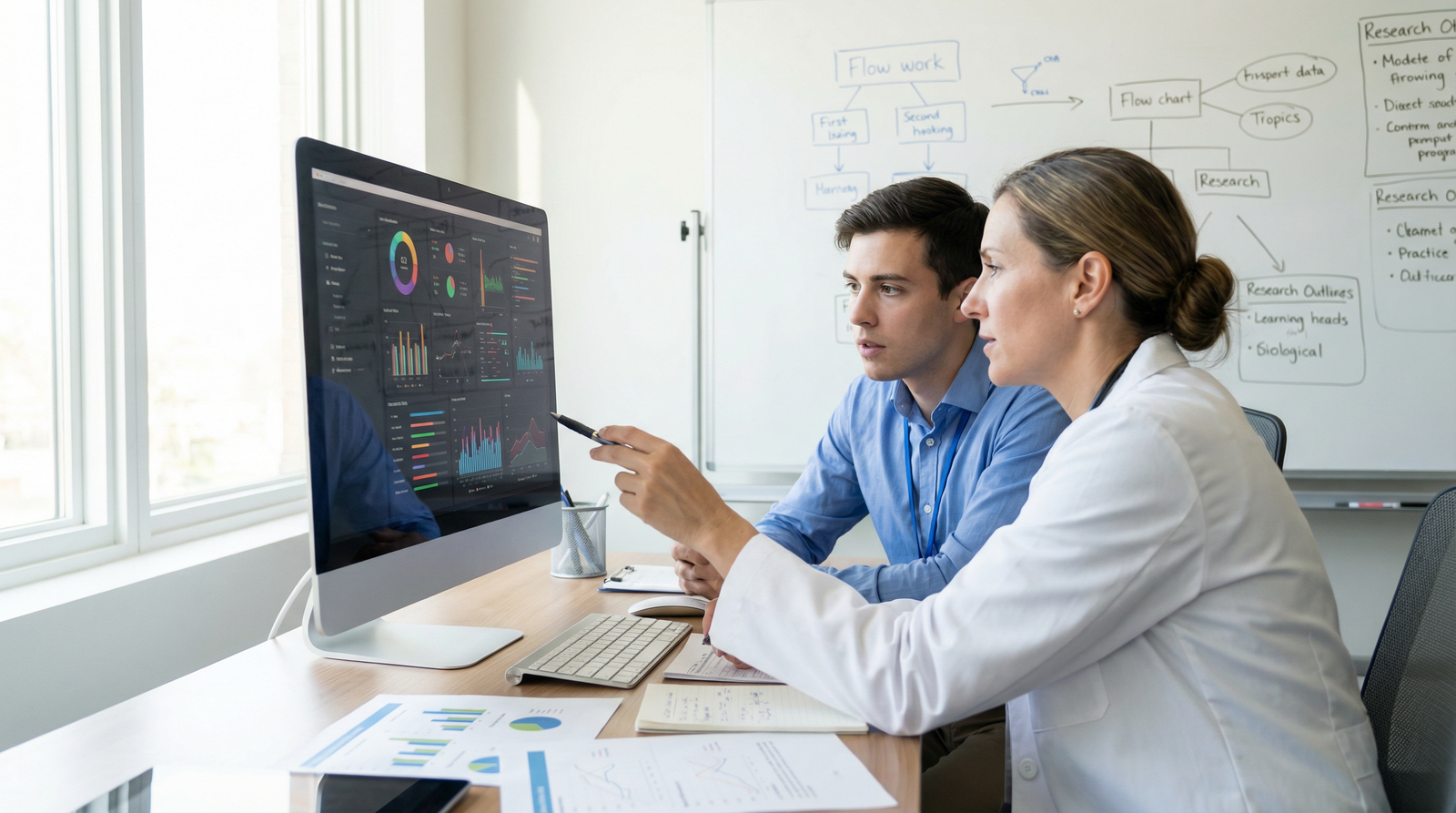 Student and faculty mentor collaborating on clinical research project - Residency Application for Enhance Your Residency Appl