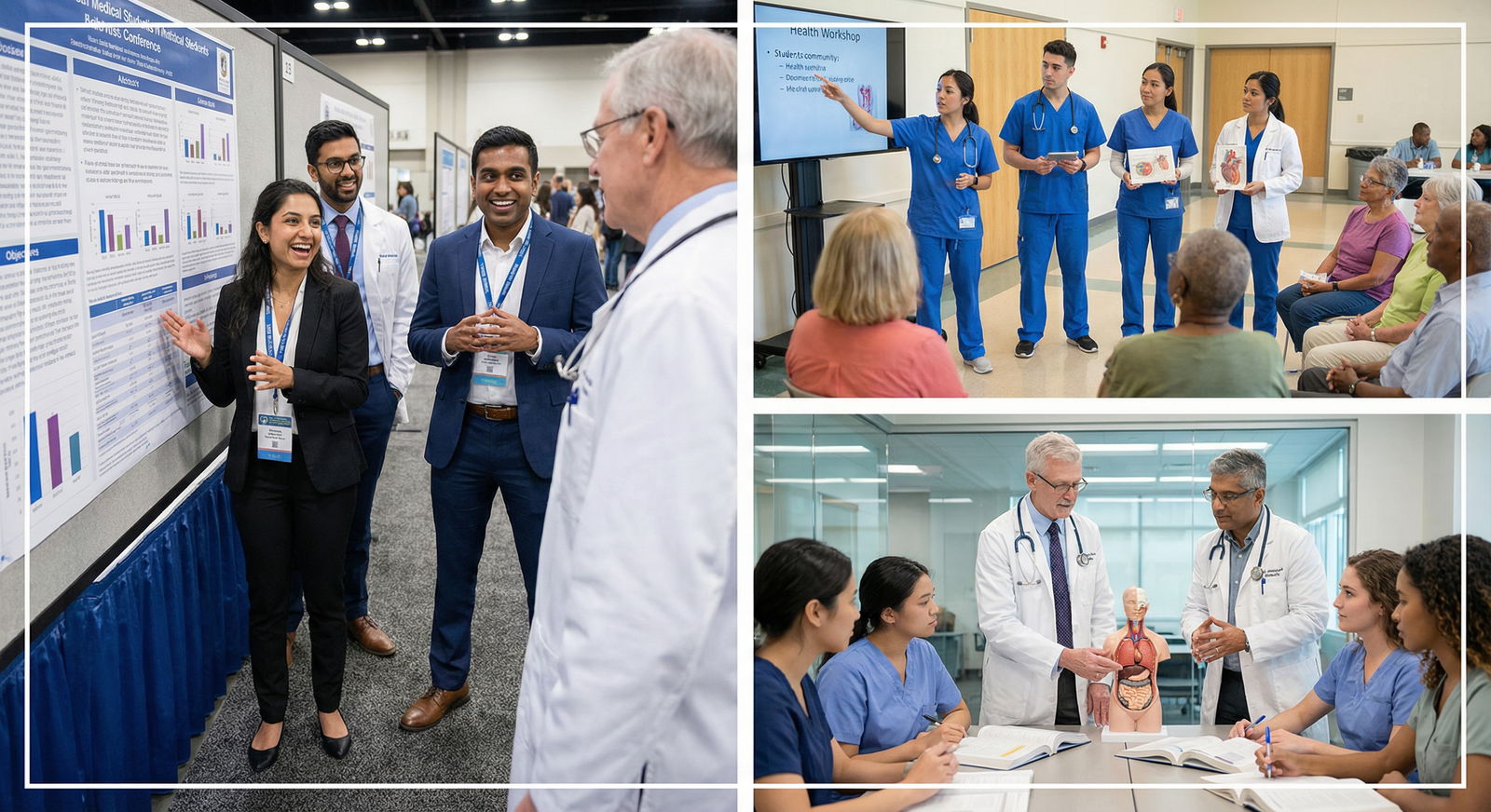 Medical students engaged in research, teaching, and community service - Residency Application for Maximize Your Residency App