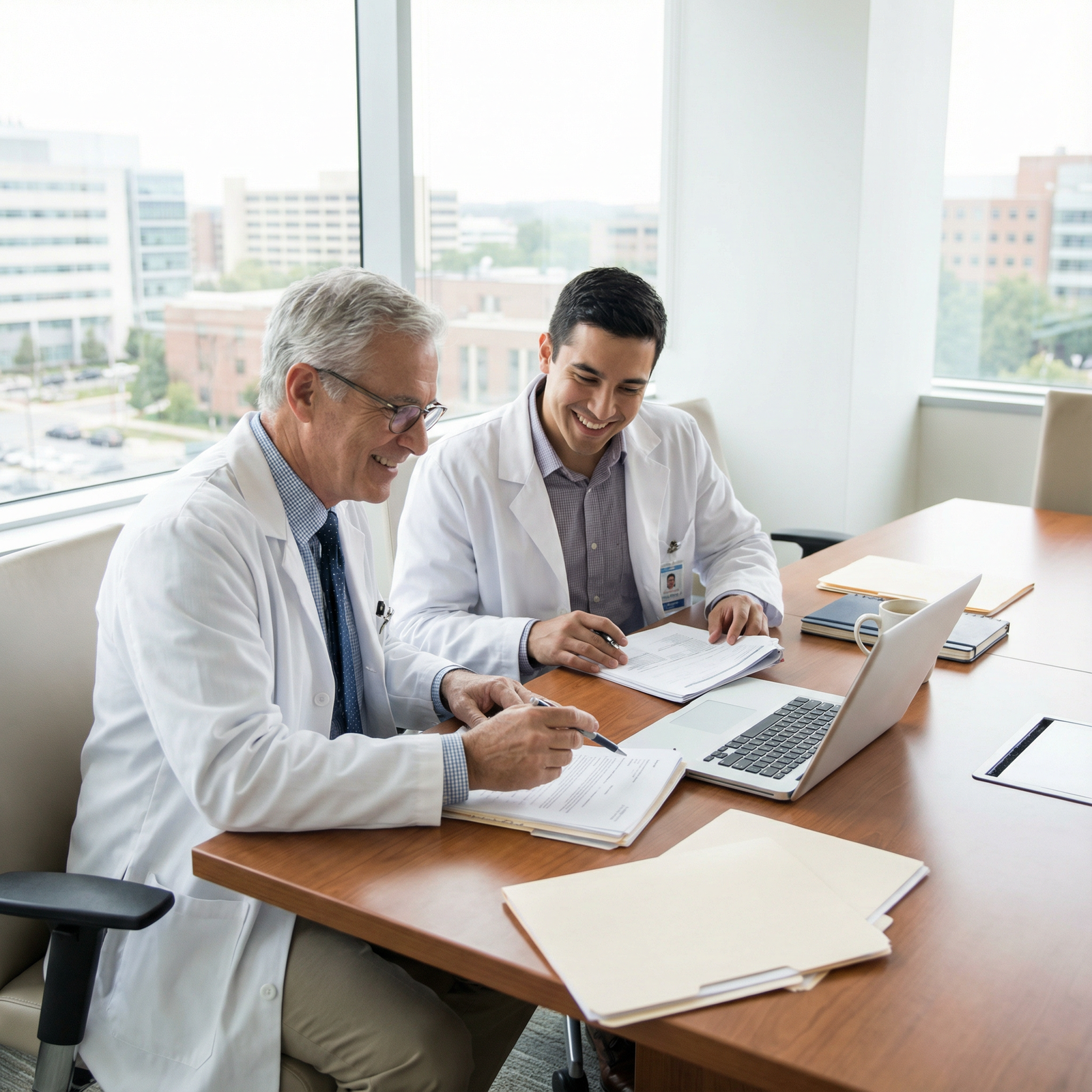 Medical resident discussing residency application strategy with mentor - Residency Application for Master Your Medical Reside