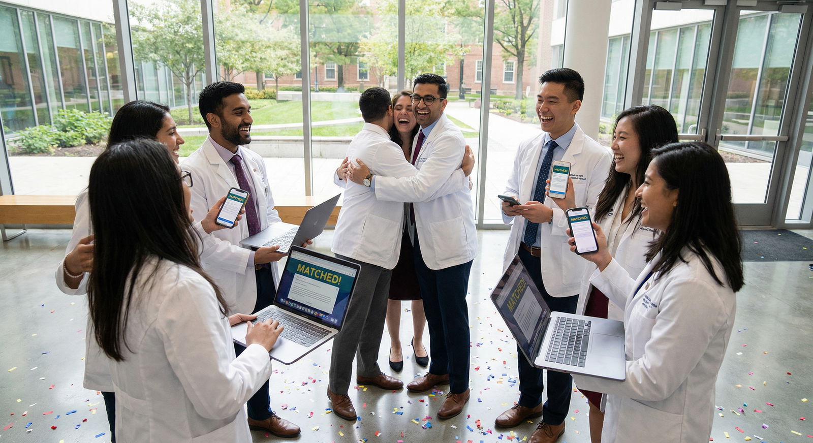 Medical students celebrating successful residency match - Residency Application for Master Your Medical Residency Application