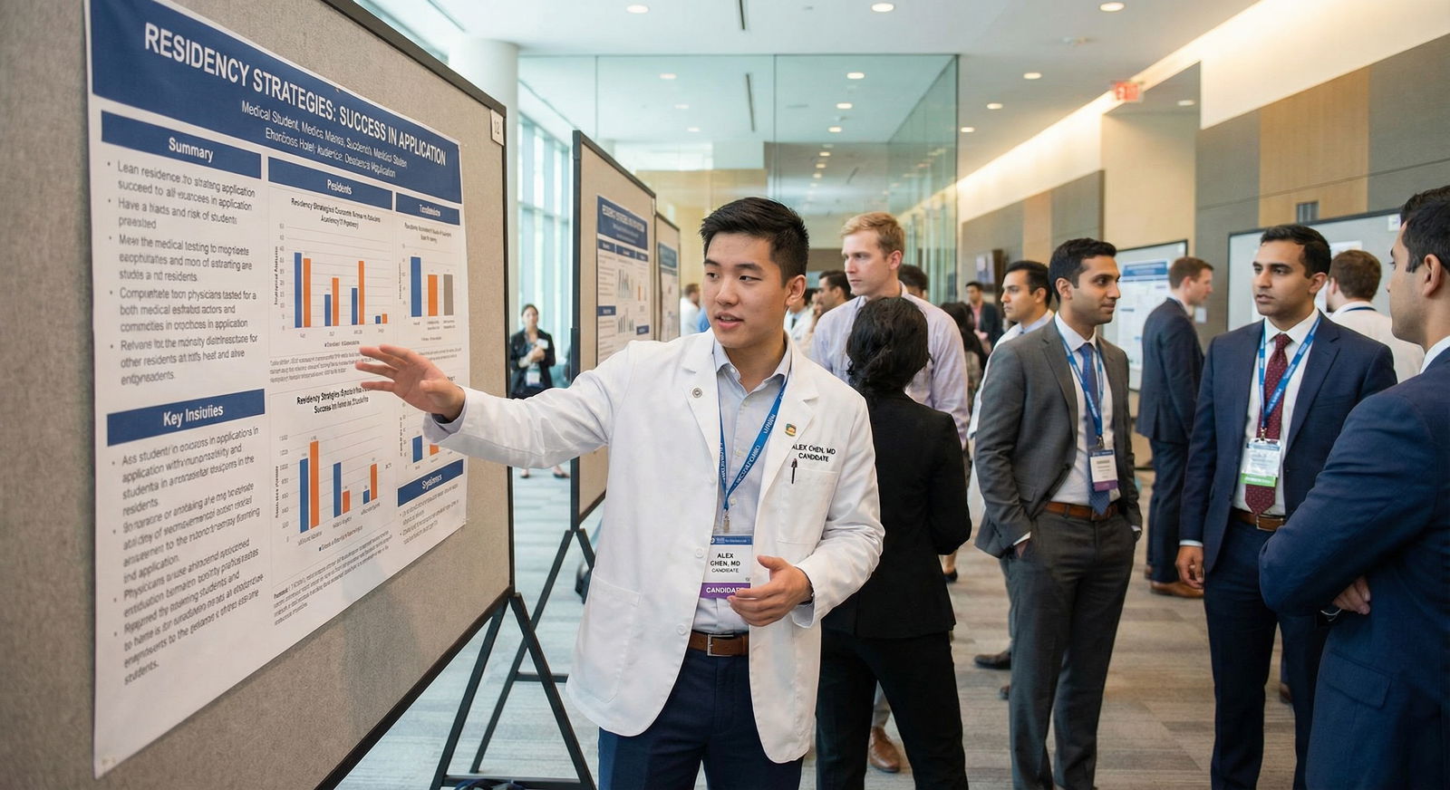 Medical student presenting research poster Medical student presenting research poster - Residency Application for Crafting an Impressive Residency Application: Key Stra