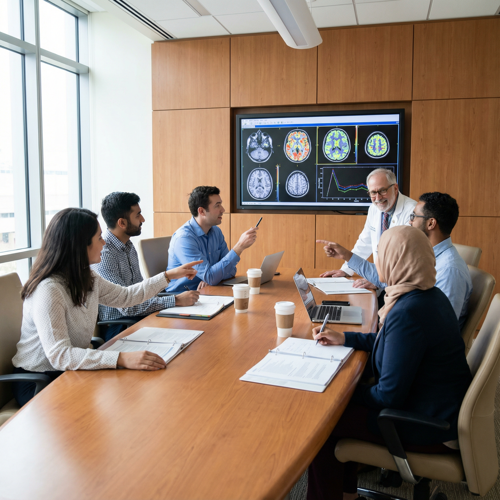 Psychiatry residents and attending physician reviewing cases together Psychiatry residents and attending physician reviewing cases together - Psychiatry for Unlocking Psychiatry: Essential Insigh