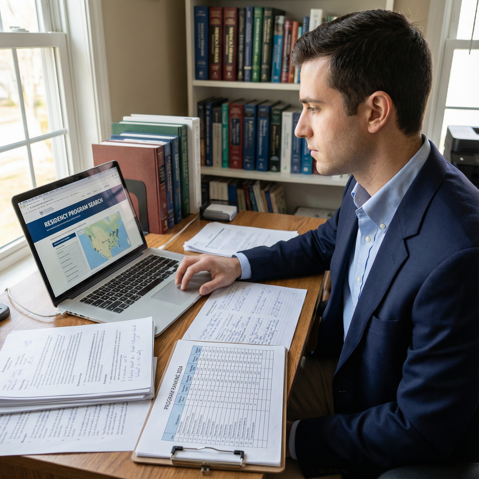 Medical student comparing residency program options on laptop Medical student comparing residency program options on laptop - Residency Programs for Mastering Residency Program Evaluation