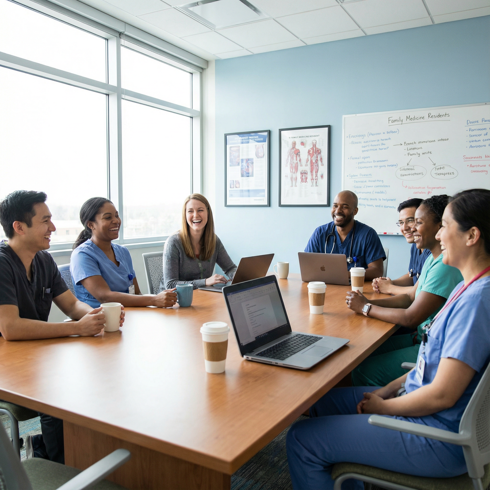 Family medicine residents supporting each other - Family Medicine for Mastering Work-Life Balance in Family Medicine Residenc