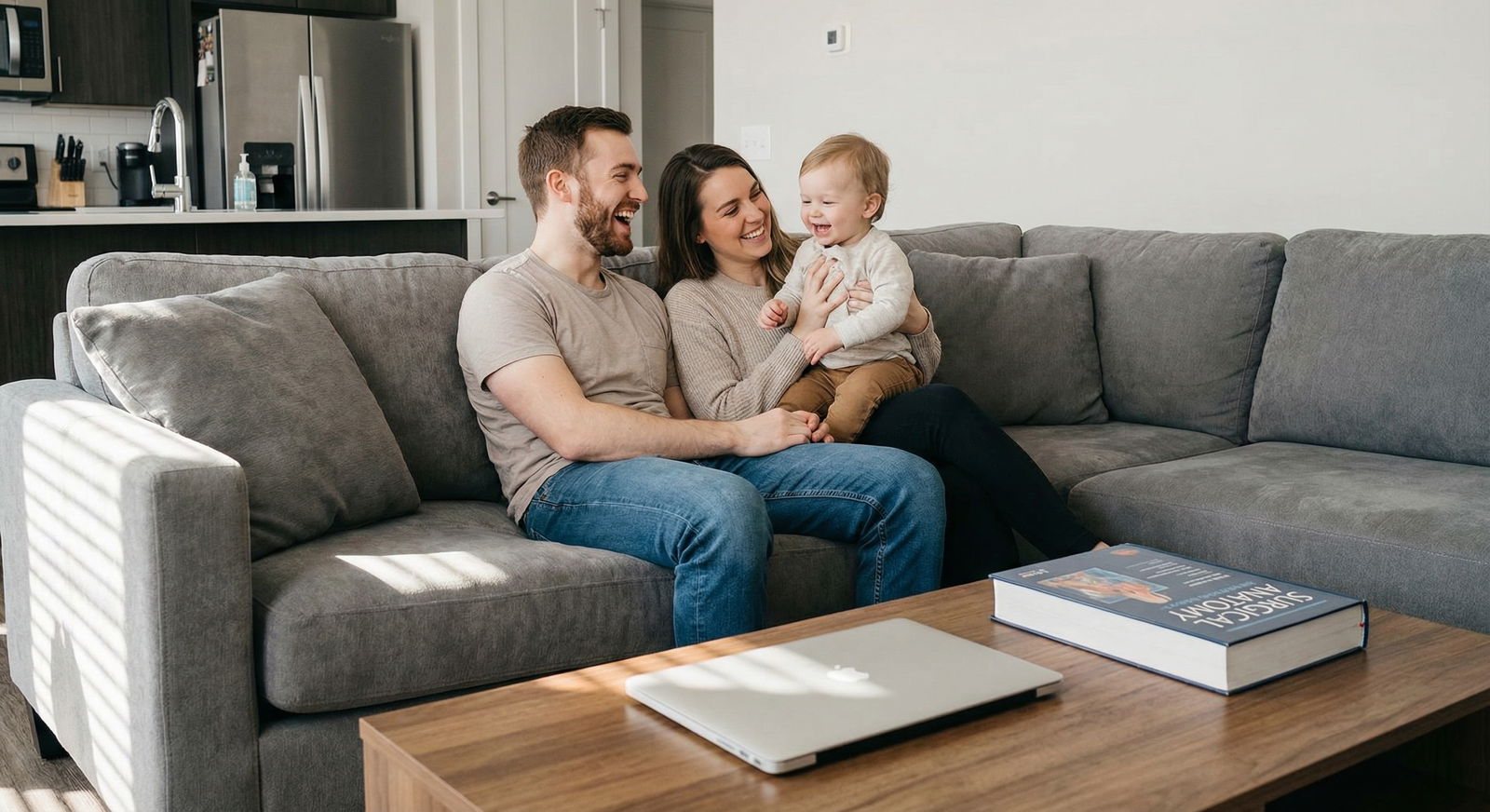 Surgical resident relaxing at home with family Surgical resident relaxing at home with family - Surgical Residency for Mastering Work-Life Balance in Surgical Residency: Ti