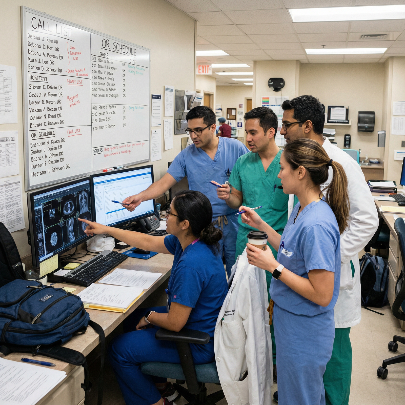 Surgical residents collaborating in hospital workroom - Surgery for Essential Guide for Medical Students: Transitioning to Su