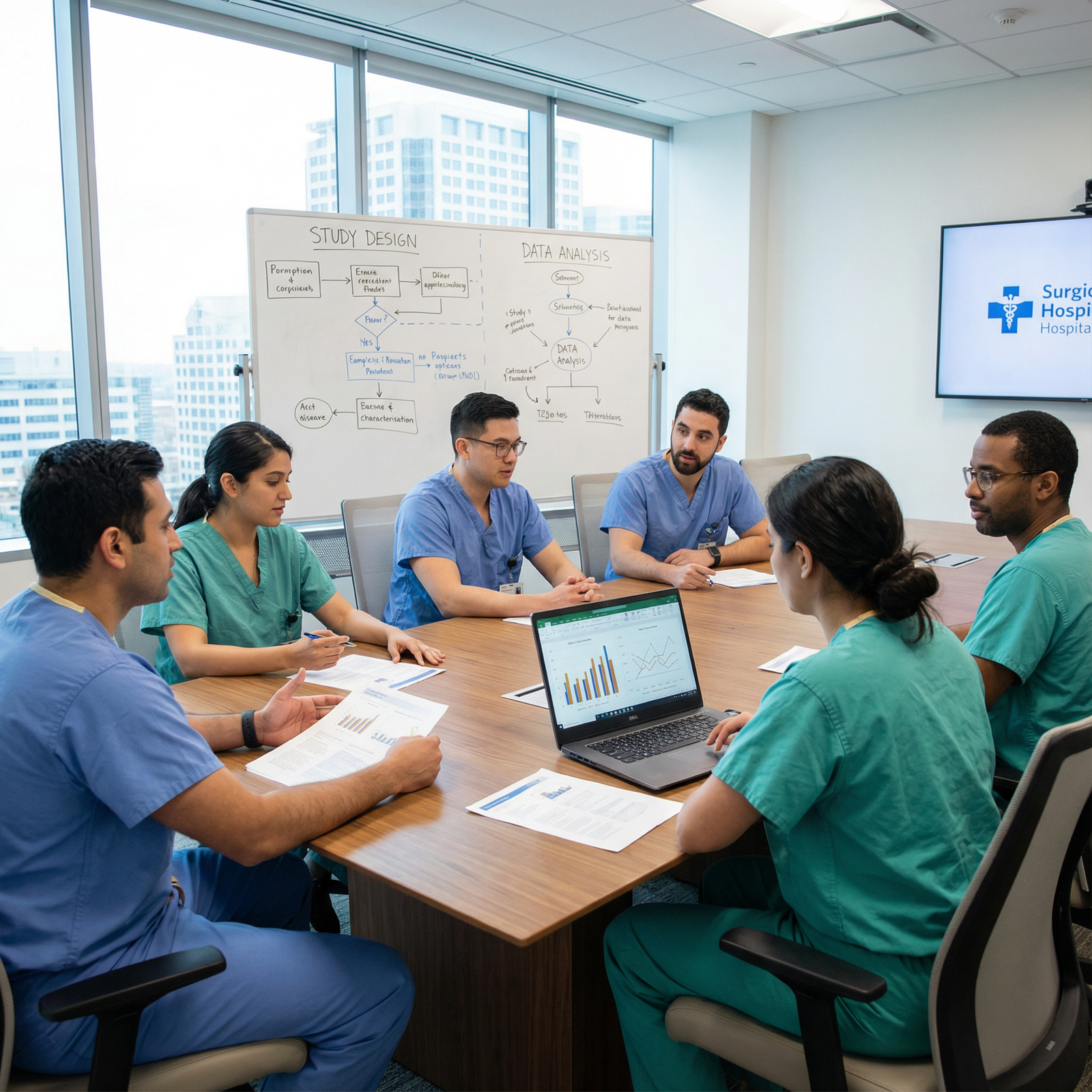 Surgical residents collaborating on clinical research Surgical residents collaborating on clinical research - Surgical Residency for Maximize Your Surgical Residency: The Essentia