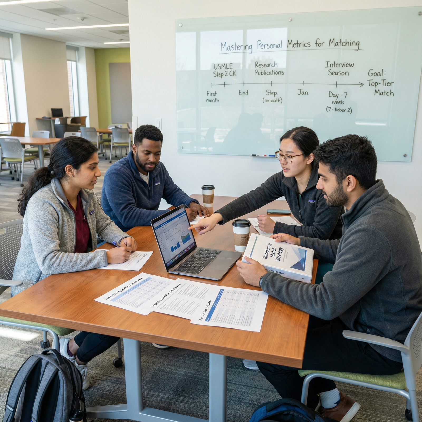 Medical students planning residency strategy together Medical students planning residency strategy together - Medical Specialties for Mastering Personal Metrics for Matching into