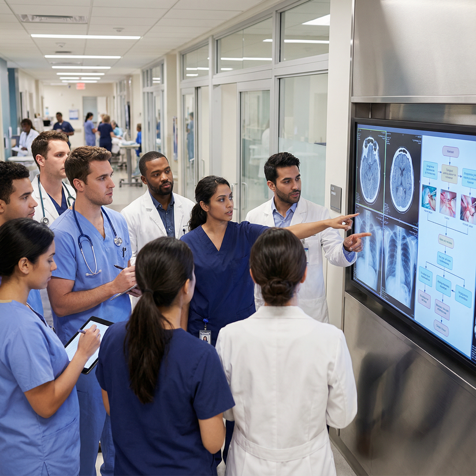 Residents in a teaching hospital discussing specialty-specific cases Residents in a teaching hospital discussing specialty-specific cases - Medical Specialties for Top Competitive Medical Specia