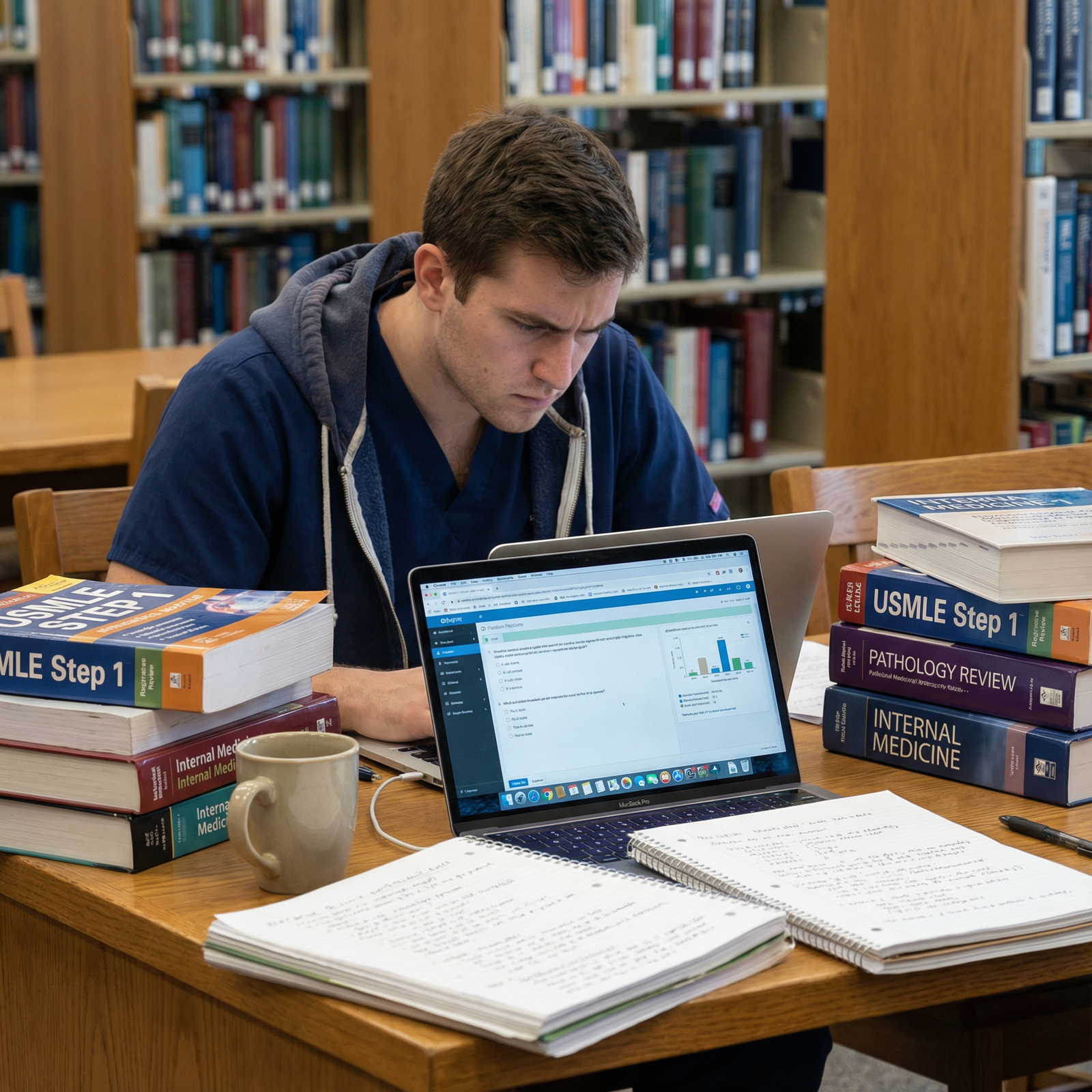 Medical student studying for USMLE Step 2 CK Medical student studying for USMLE Step 2 CK - Medical Education for Mastering the Residency Match: Strategies for Competitiv