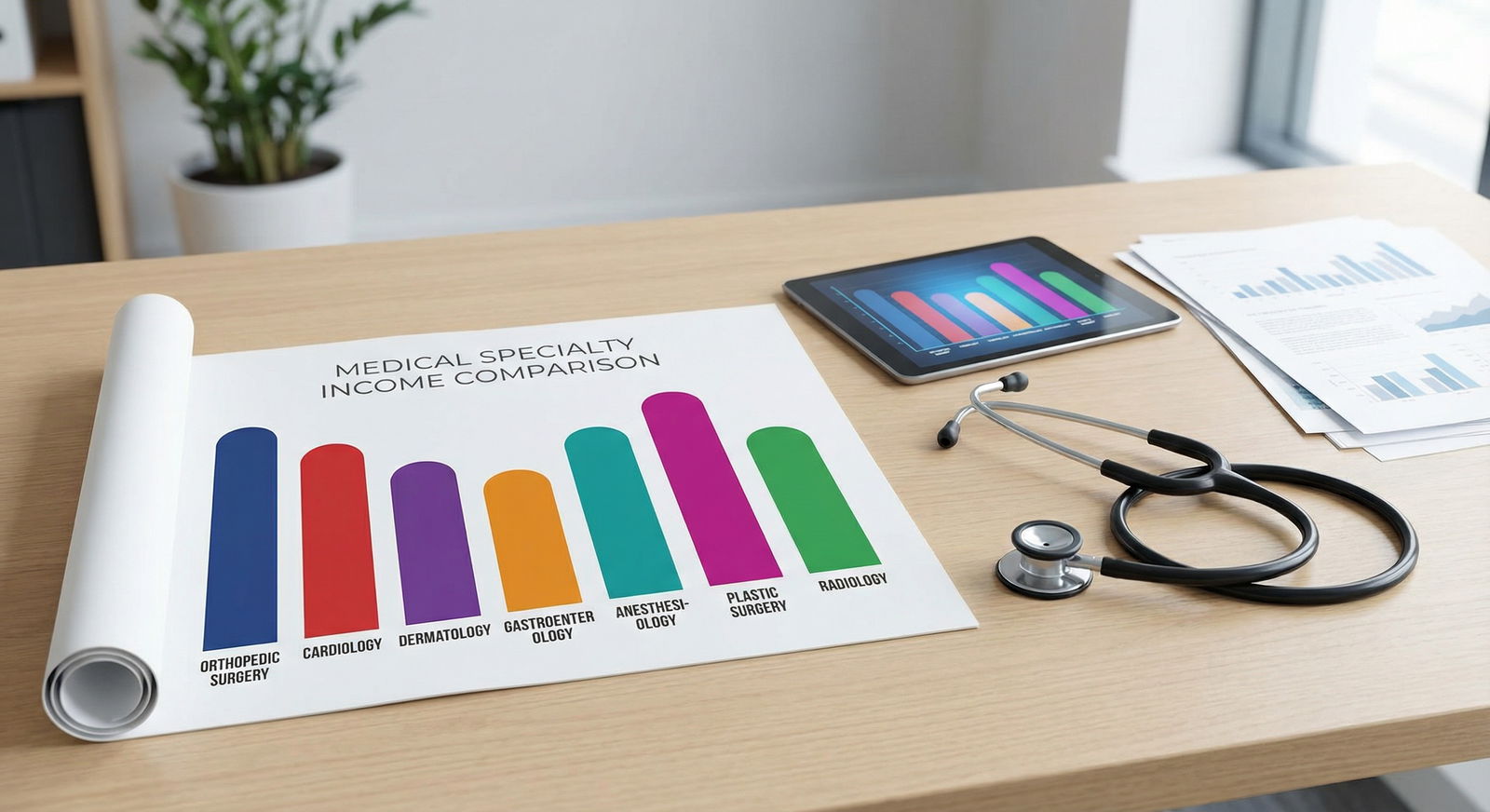 Infographic of top-paying medical specialties and income ranges - Healthcare Careers for Unlocking High Earnings: Choose the
