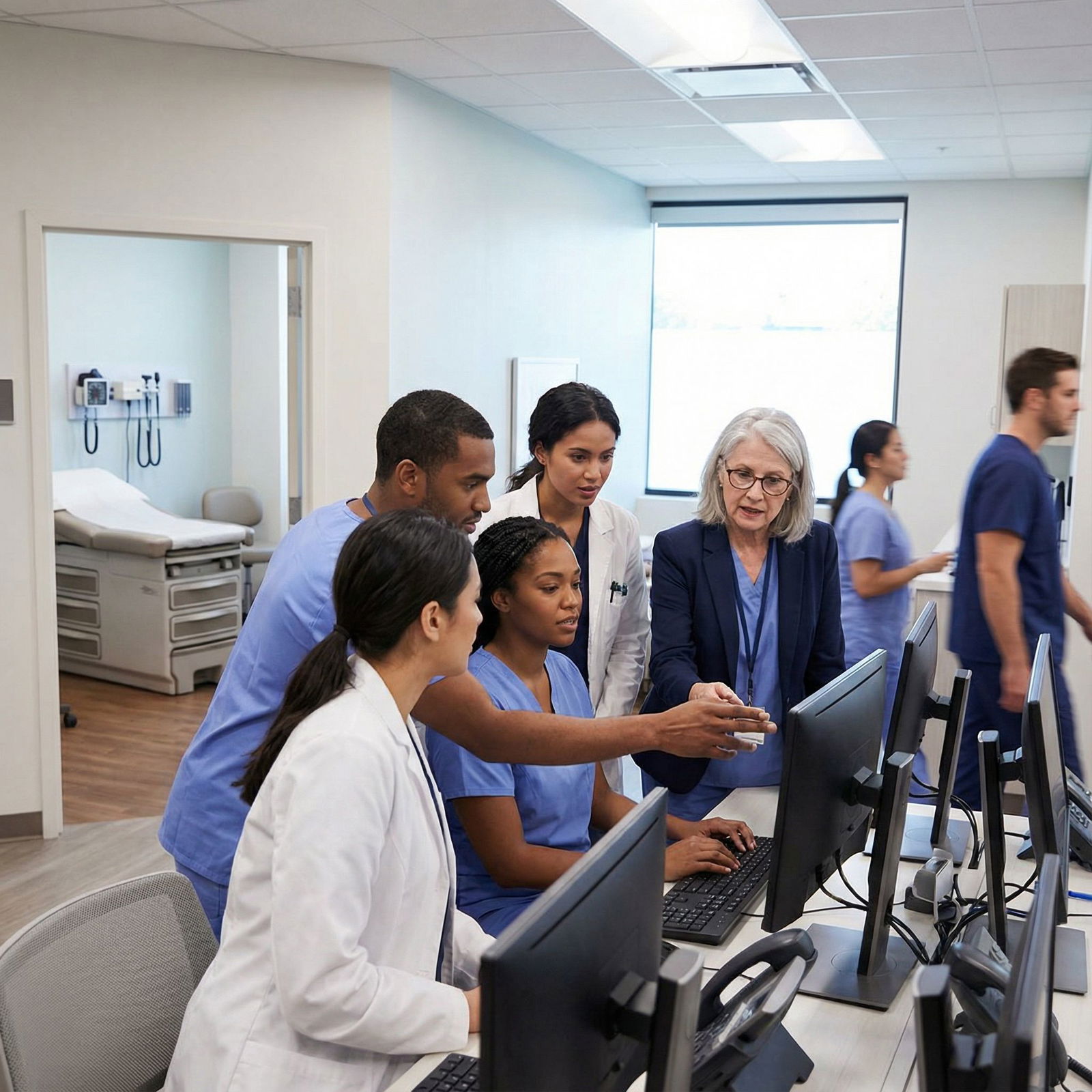 Residents collaborating on patient care in primary care clinic Residents collaborating on patient care in primary care clinic - Medical Education for Maximize Your Residency Chances: Low-C