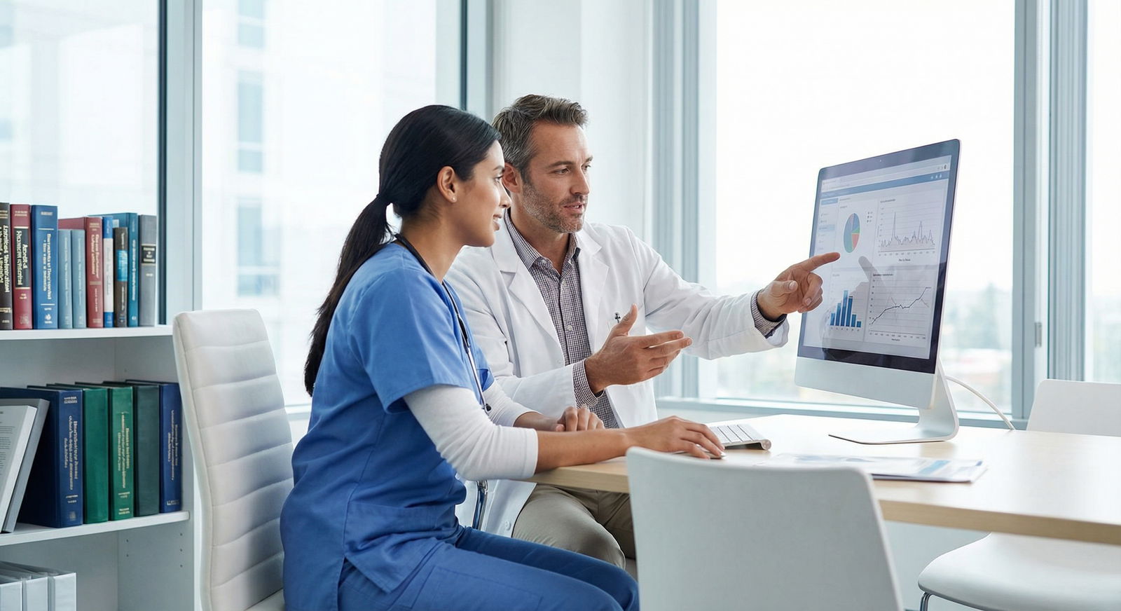 Resident physician discussing primary care treatment plan Resident physician discussing primary care treatment plan - Medical Specialties for Explore Low Competition Medical Specialti