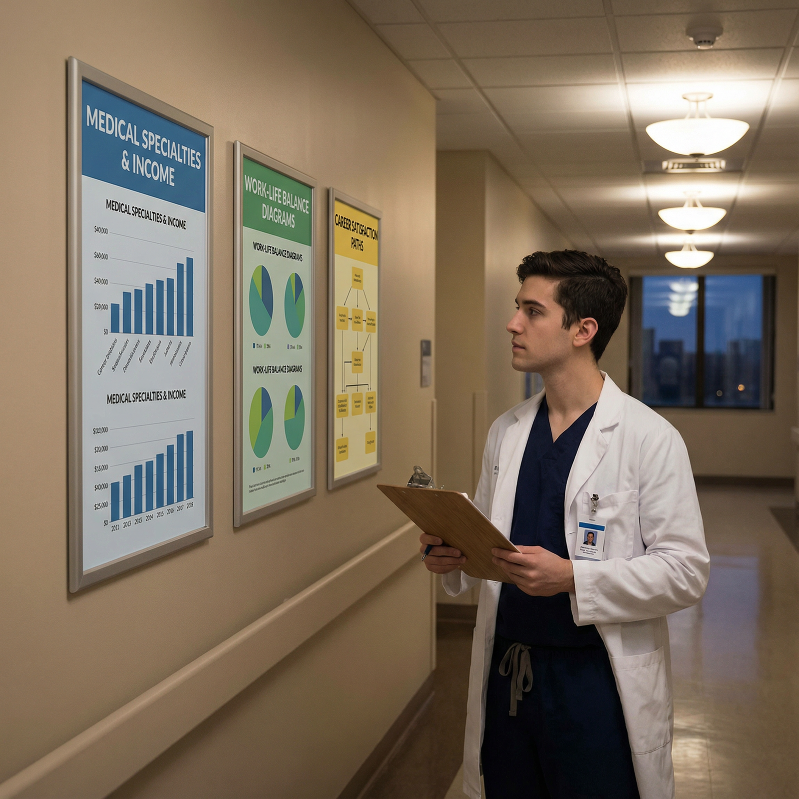 Medical resident contemplating specialty choice and future career path - Medical Careers for Choosing Medical Specialties: Na
