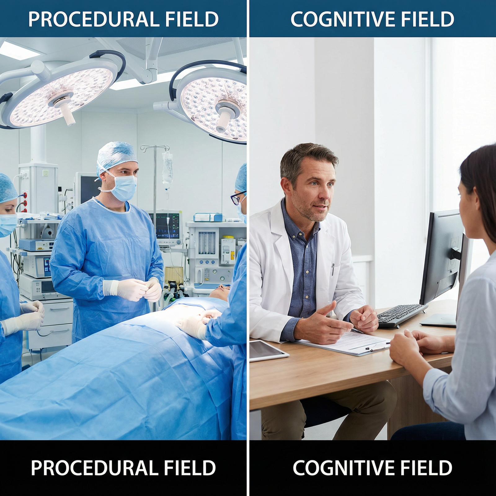 Comparison of procedural and non-procedural specialties - medical specialties for Understanding Physician Salaries: Why Some
