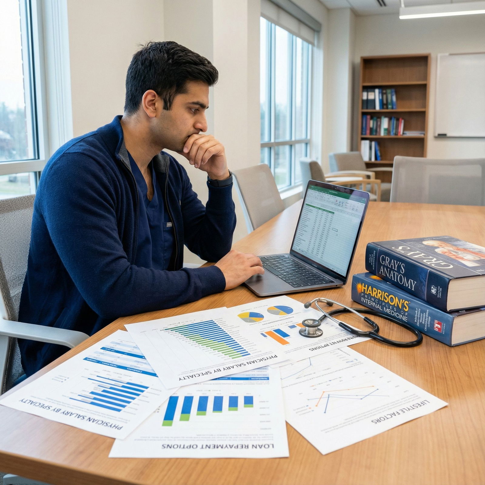 Medical student evaluating specialty options and long-term finances - medical specialties for Understanding Physician Salarie