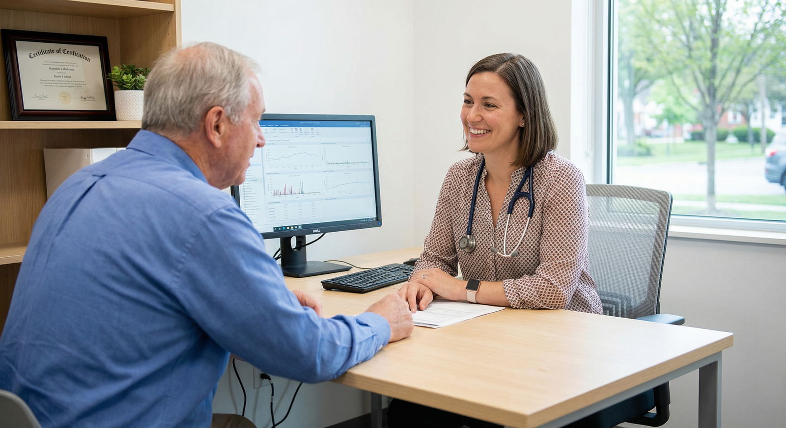 Family medicine physician with patient in clinic - medical specialties for Balancing Passion and Pay in Medical Specialties: