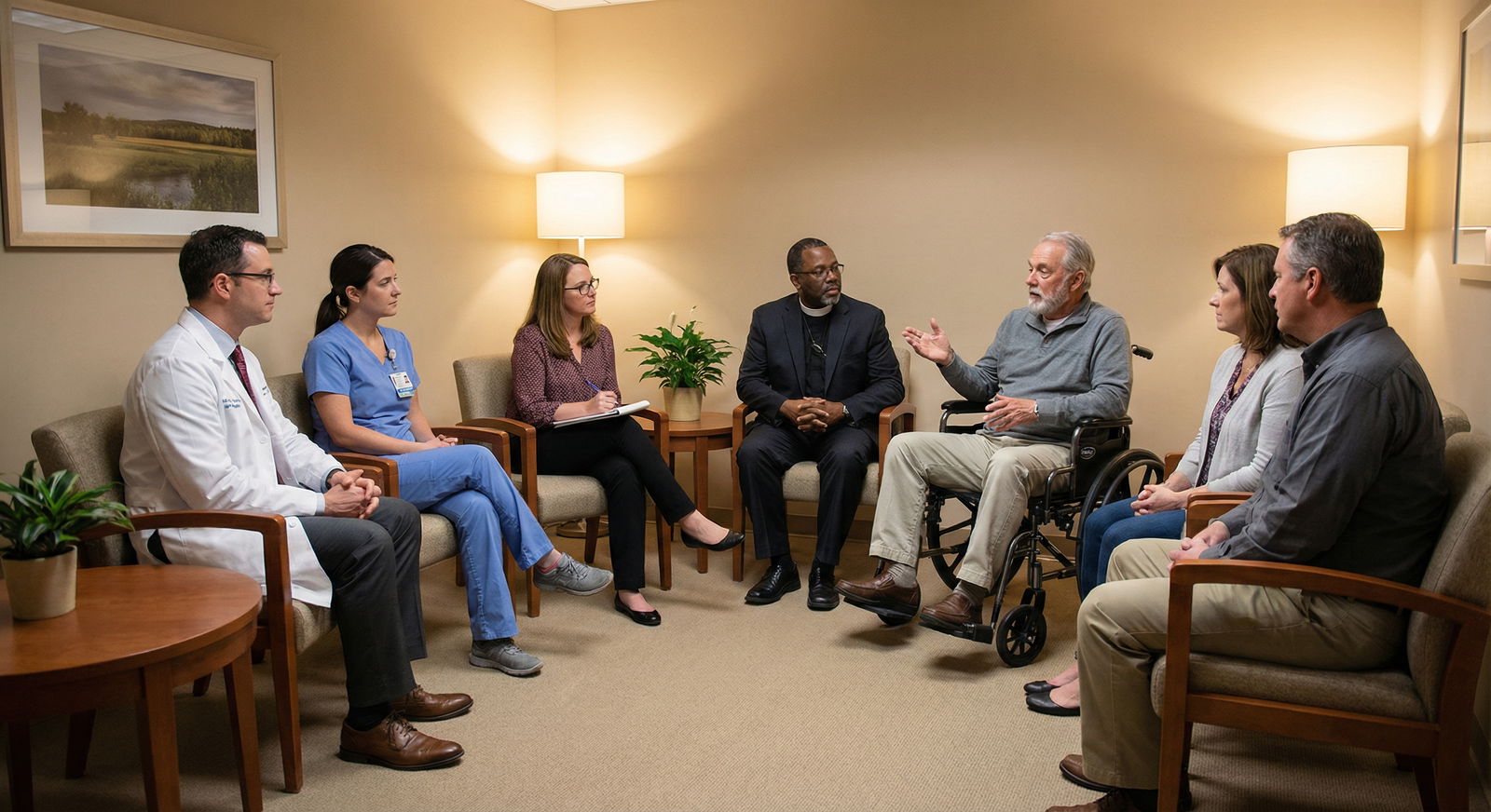 Palliative care team meeting with patient and family Palliative care team meeting with patient and family - Palliative Care for Unlocking the Flexibility of Palliative Care for T