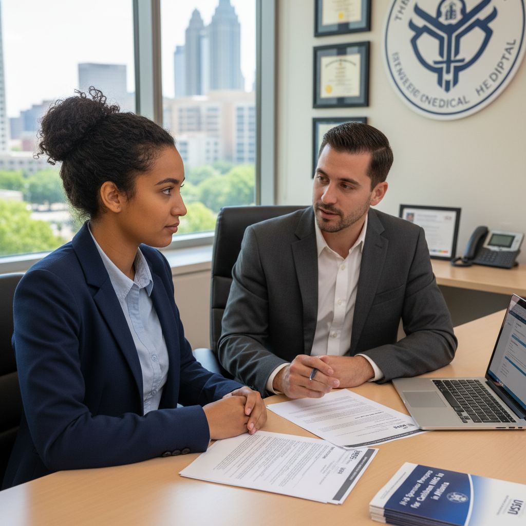 Caribbean IMG meeting with residency program coordinator about visa options Caribbean IMG meeting with residency program coordinator about visa options - Caribbean medical school residency for H-1B Spo
