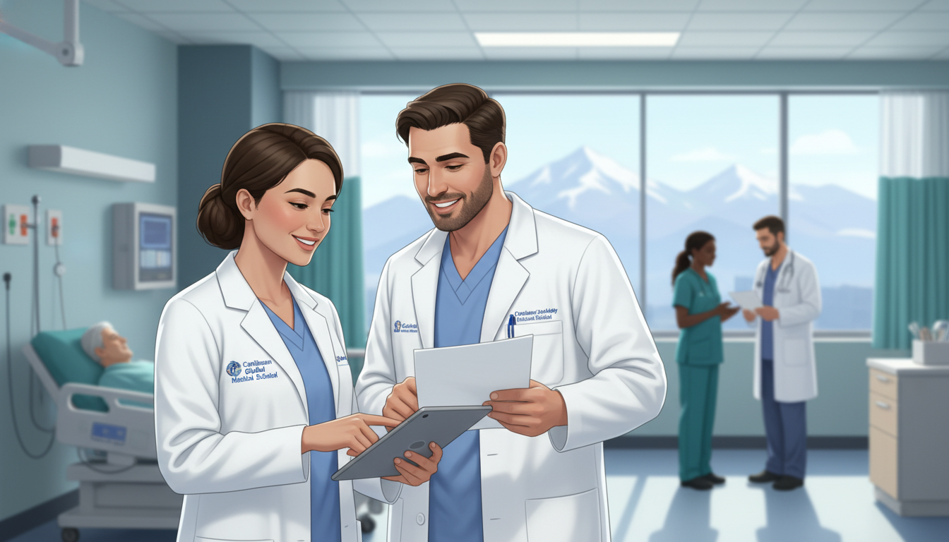 Caribbean IMG working with resident physician in a Denver hospital ward - Caribbean medical school residency for Low Step Sco