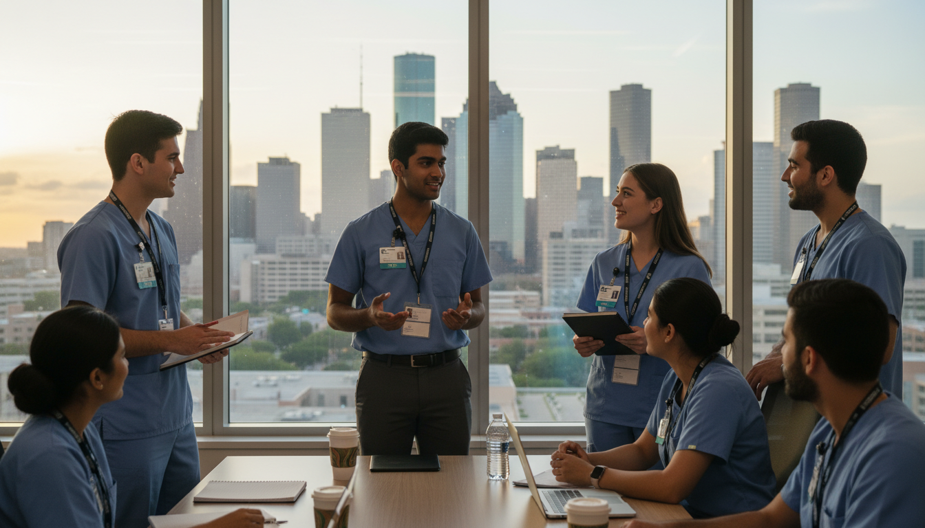 Caribbean IMG networking with residents and faculty in Houston - Caribbean medical school residency for Low Step Score Strate