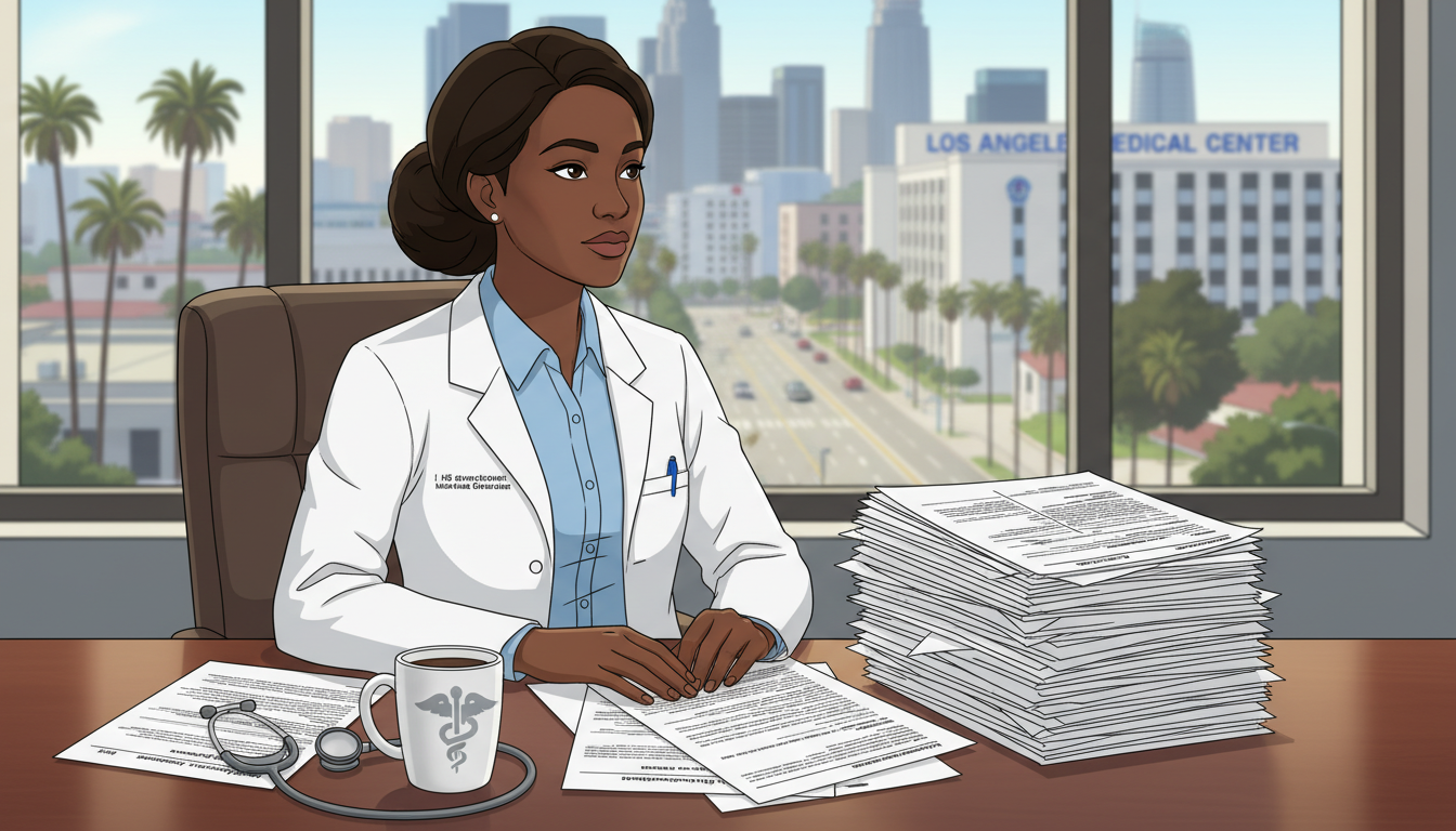 International medical graduate in Los Angeles preparing residency visa paperwork - Caribbean medical school residency for Vis