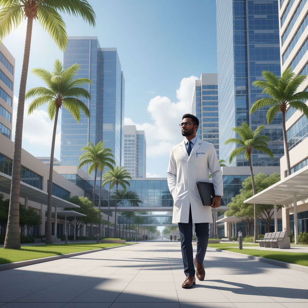 Residency applicant at a Miami hospital campus - Caribbean medical school residency for Low Step Score Strategies for Caribbe
