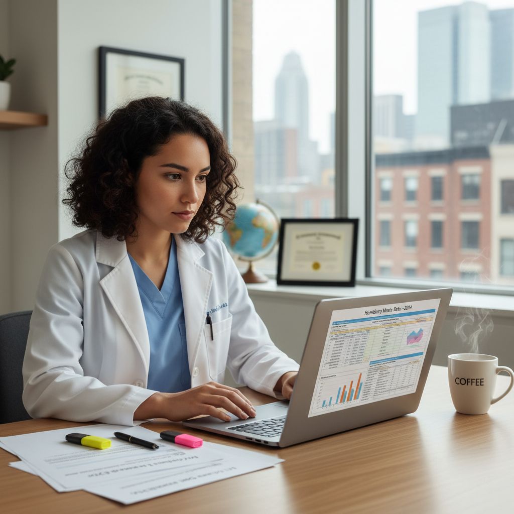 Caribbean medical graduate reviewing residency match data Caribbean medical graduate reviewing residency match data - Caribbean medical school residency for Low Step Score Strategies