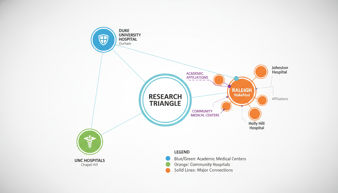 Map and institutions of the Research Triangle North Carolina for residency options Map and institutions of the Research Triangle North Carolina for residency options - Caribbean medical school residency for H