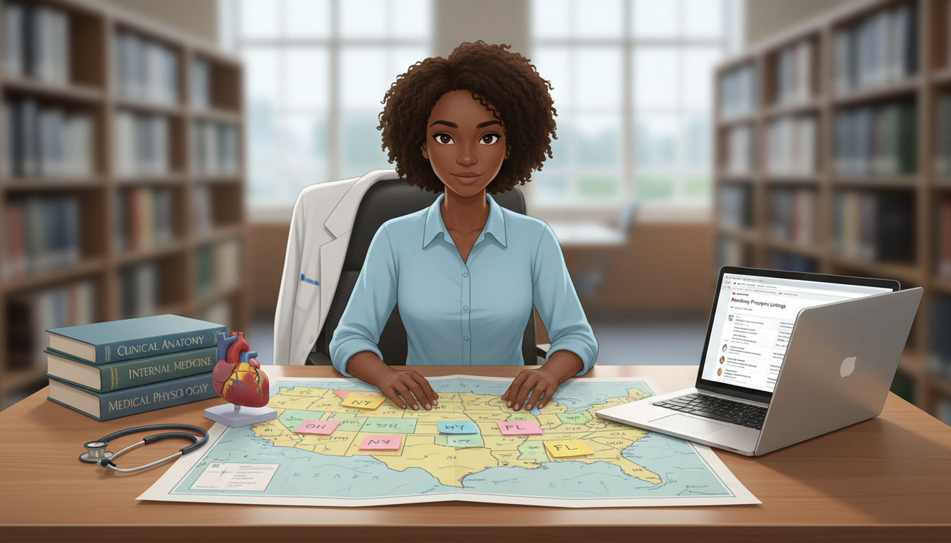 Map showing residency locations across different US regions for Caribbean IMG applicants Map showing residency locations across different US regions for Caribbean IMG applicants - Caribbean medical school residency