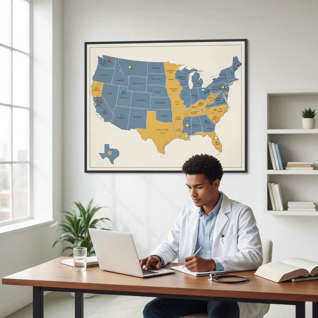 Map of IMG-friendly Sun Belt residency programs and specialties - Caribbean medical school residency for Low Step Score Strat