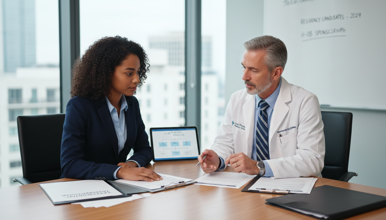 Caribbean IMG discussing H-1B sponsorship with residency program director Caribbean IMG discussing H-1B sponsorship with residency program director - Caribbean medical school residency for H-1B Spons