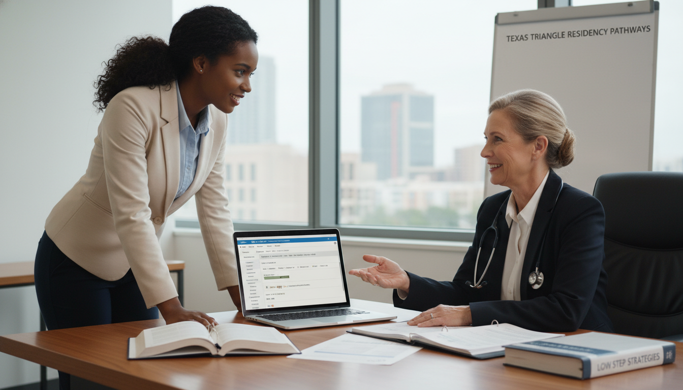 Caribbean IMG meeting with a mentor to discuss residency applications - Caribbean medical school residency for Low Step Score