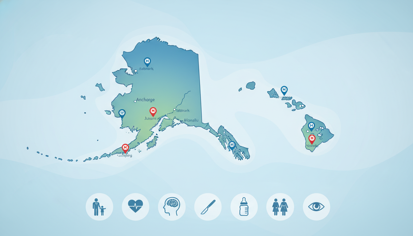 Map of residency opportunities in Alaska and Hawaii Map of residency opportunities in Alaska and Hawaii - DO graduate residency for Geographic Flexibility for DO Graduate in Ala