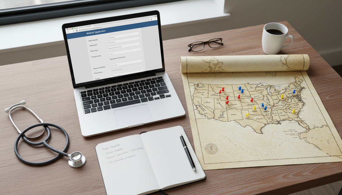 Map of the U.S. showing geographic preferences for residency applications Map of the U.S. showing geographic preferences for residency applications - DO graduate residency for Geographic Flexibility
