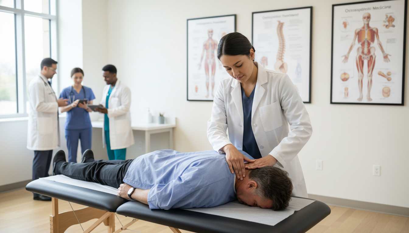 DO resident practicing osteopathic manipulative treatment in clinic - DO graduate residency for Low Step Score Strategies for