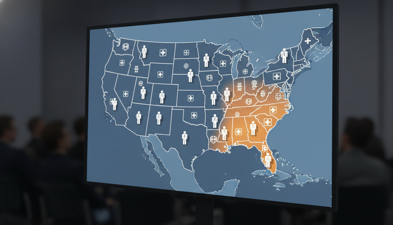 Map of United States highlighting regions with HBCU-affiliated residency opportunities Map of United States highlighting regions with HBCU-affiliated residency opportunities - DO graduate residency for Geographic