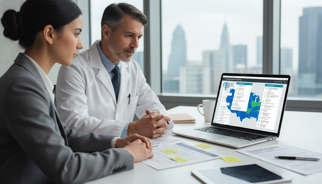 DO graduate comparing residency program options with a mentor DO graduate comparing residency program options with a mentor - DO graduate residency for Geographic Flexibility for DO Gradu