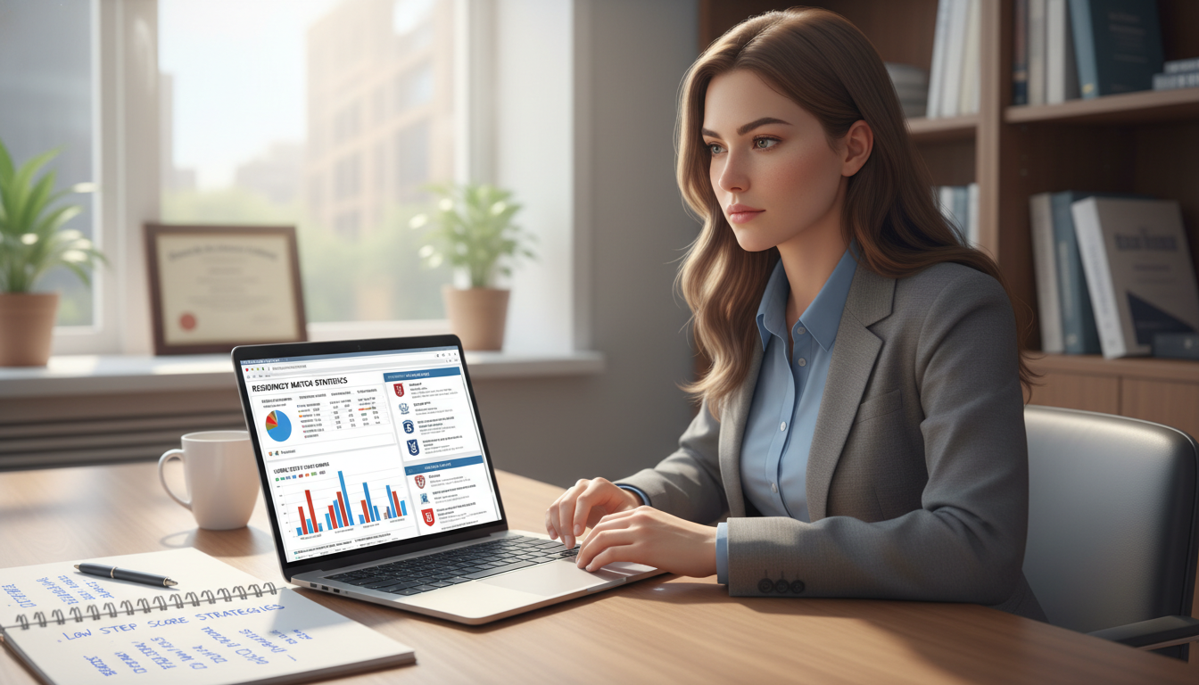 Medical graduate analyzing residency program data and scores - DO graduate residency for Low Step Score Strategies for DO Gra