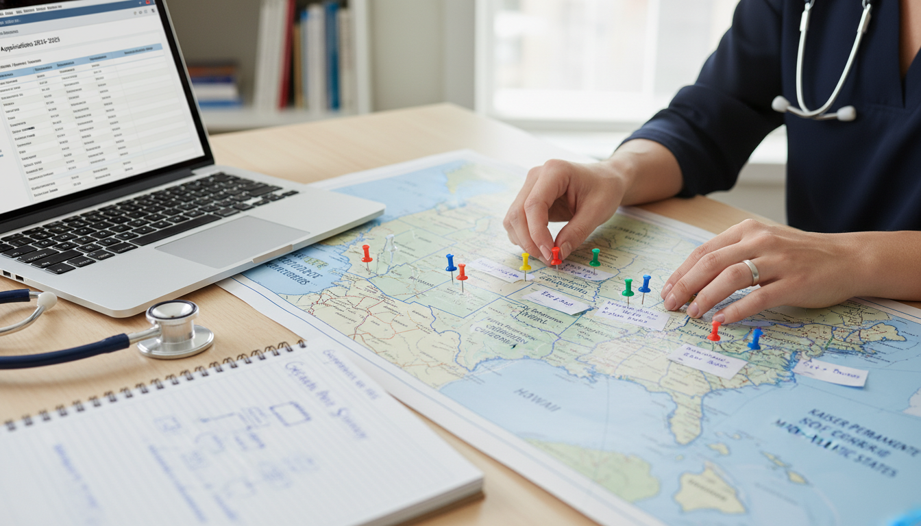 Map of Kaiser Permanente residency regions and DO applicant planning strategy Map of Kaiser Permanente residency regions and DO applicant planning strategy - DO graduate residency for Geographic Flexibil