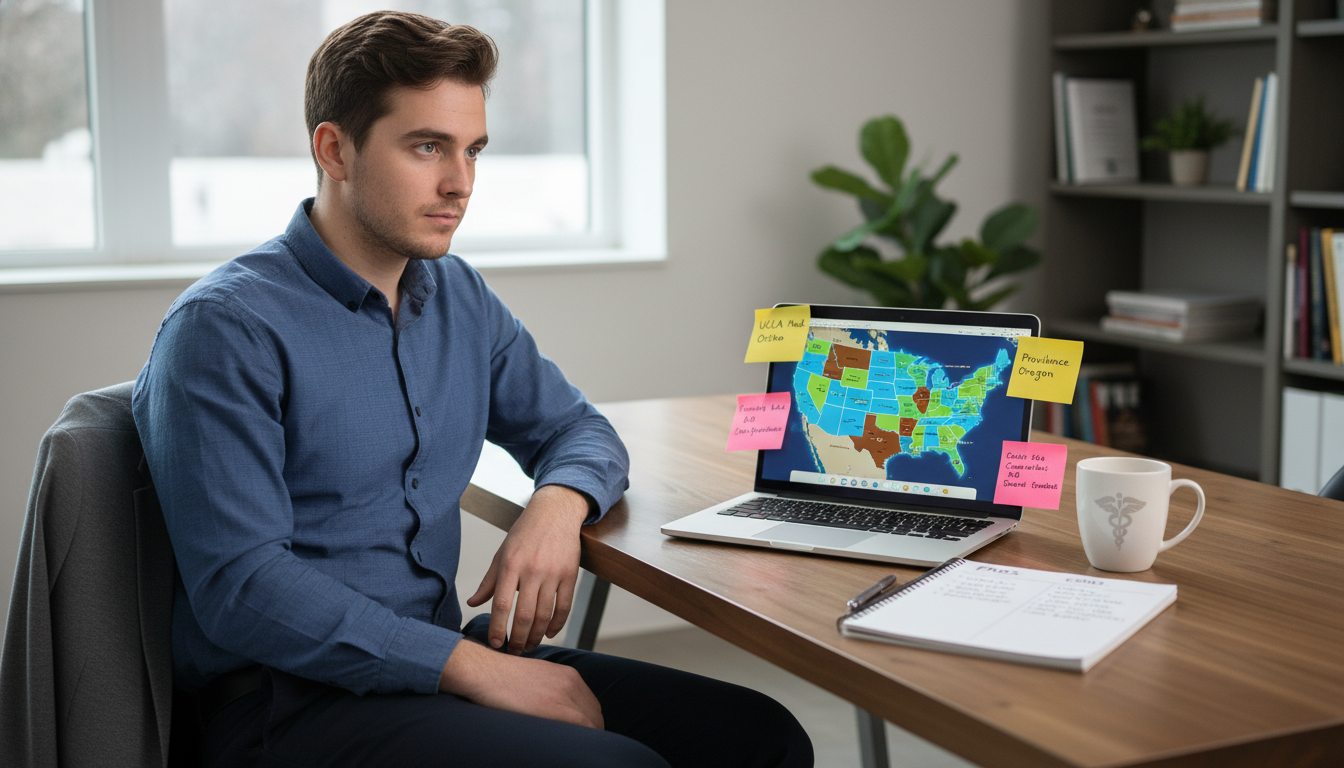 Medical resident applicant mapping residency programs across California and the West Coast Medical resident applicant mapping residency programs across California and the West Coast - DO graduate residency for Geogra