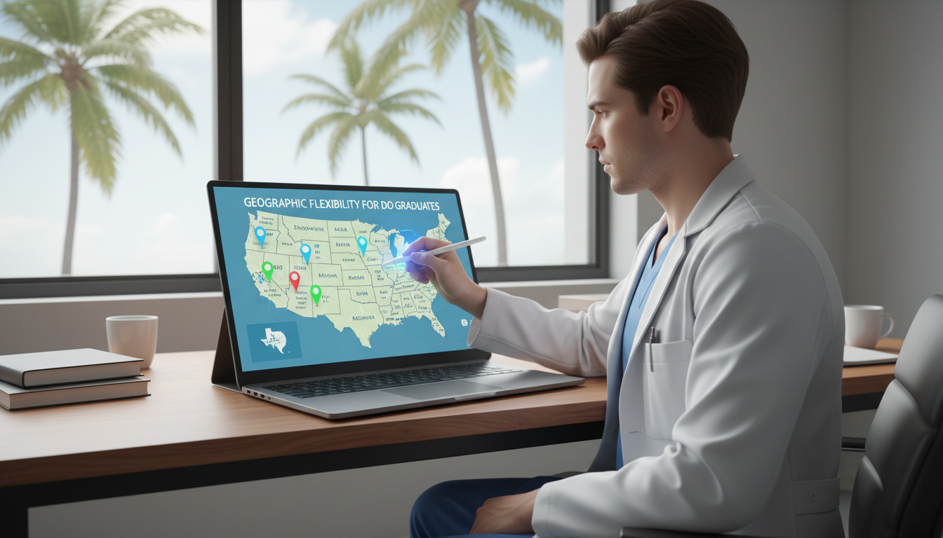DO graduate mapping residency geographic preferences on a U.S. map DO graduate mapping residency geographic preferences on a U.S. map - DO graduate residency for Geographic Flexibility for DO