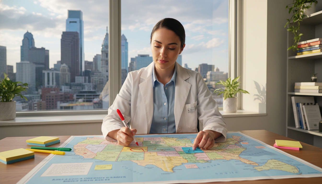 DO graduate mapping residency geographic preferences on a US map DO graduate mapping residency geographic preferences on a US map - DO graduate residency for Geographic Flexibility for DO Gr