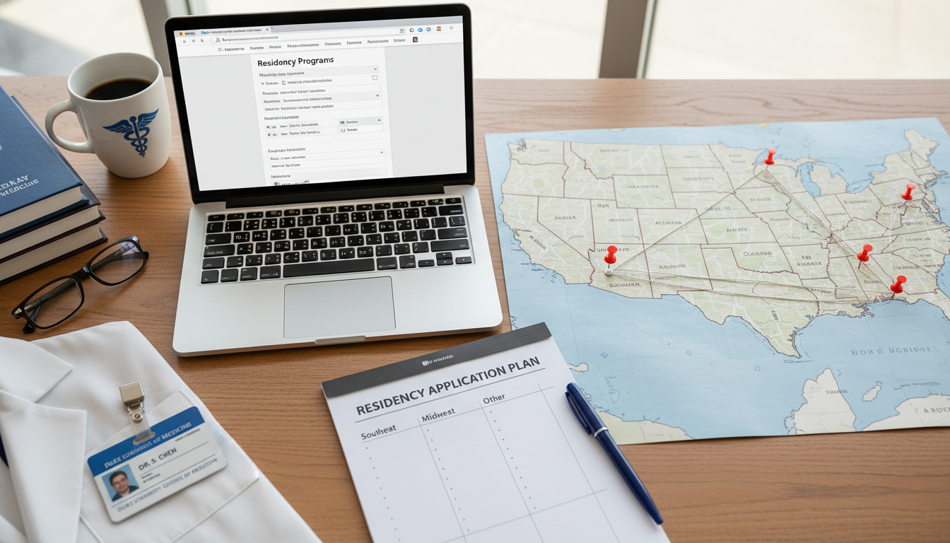 Map-based planning of residency applications across North Carolina and United States Map-based planning of residency applications across North Carolina and United States - DO graduate residency for Geographic F